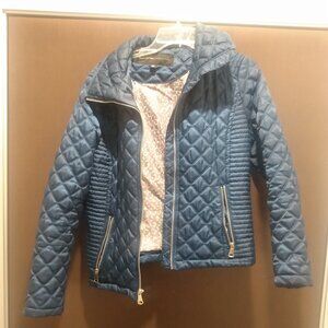 Blue puffer coat
